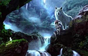 Princess Mononoke Moro Art Wallpaper