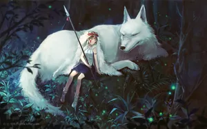 Princess Mononoke Moro Artwork Wallpaper