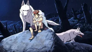 Princess Mononoke Night In Forest Wallpaper
