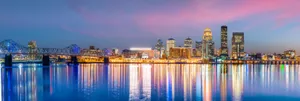 Pristine Waters Fronting Louisville Skyline Wallpaper