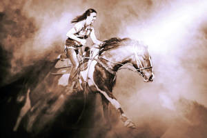 Professional Barrel Racer Enters The Arena Wallpaper