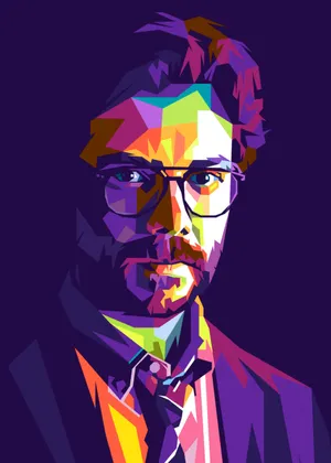 Professor Money Heist 4k Polygon Art Wallpaper