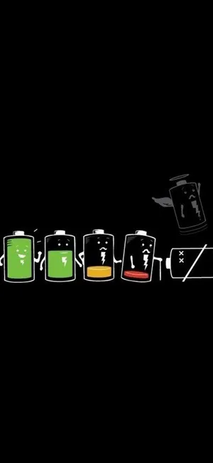 Prolonged Battery Life Cycle Of An Iphone In Dark Mode Wallpaper