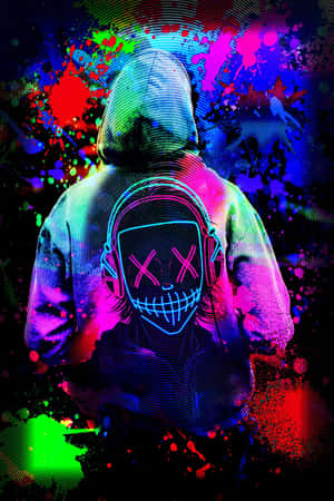 Psychedelic Hoodie Figure Art Wallpaper