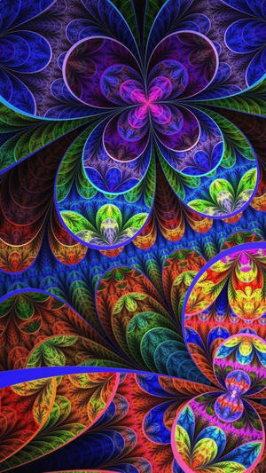 Psychedelic Iphone Butterfly-like Pattern Wallpaper