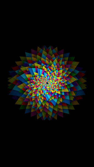 Psychedelic Iphone Geometric Flower Pattern Wallpaper