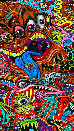 Psychedelic Iphone Many Eyes Wallpaper