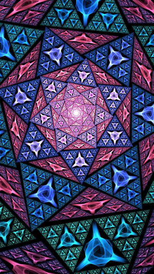Psychedelic Iphone Triangular Patterns Wallpaper
