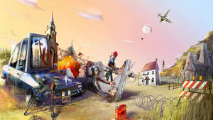 Pubg Artwork 1366x768 Wallpaper