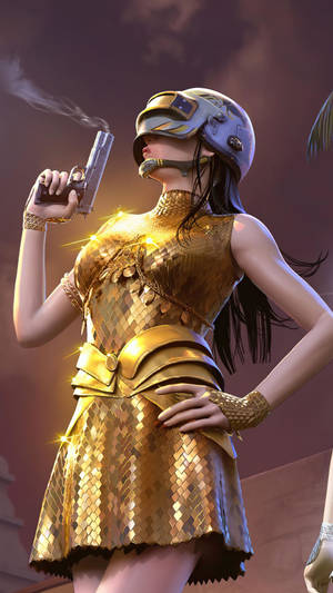 Pubg Girl In Golden Dress 4k Wallpaper