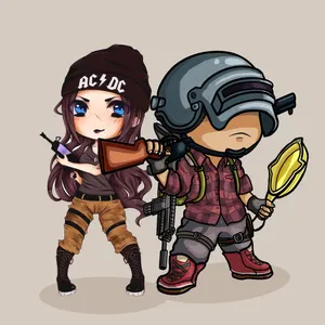 Pubg Hd Players With Gun And Gold Pan Wallpaper
