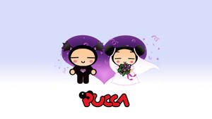 Pucca And Garu In Wedding Outfits Wallpaper