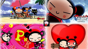 Pucca Different Themes Collage Wallpaper