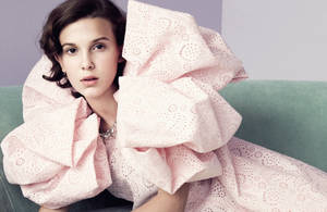Puffed Sleeves On Millie Bobby Brown Wallpaper