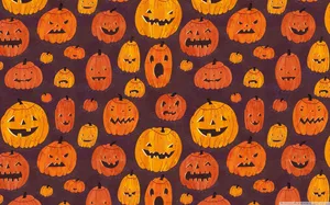 Pumpkin Doodles Fall Halloween Wallpaper