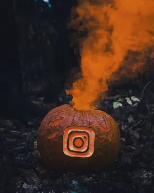 Pumpkin Instagram Logo Engraving Wallpaper