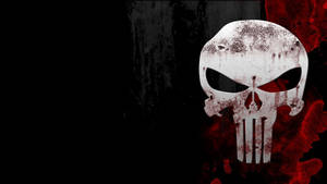 Punisher Logo Black And Red Smears Wallpaper