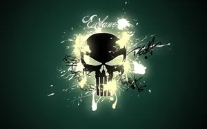 Punisher Skull With Neon Lights Wallpaper
