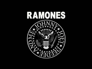 Punk Rock Band Ramones Minimalist White Eagle Seal Logo Wallpaper