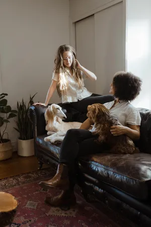 Puppies On Sofa Wallpaper