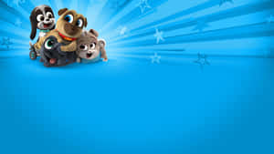 Puppy Dog Pals Blue Background Wallpaper