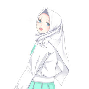 Pure Anime Hijab Girl Wallpaper