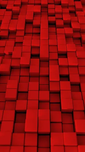 Pure Red 3d Squares Wallpaper