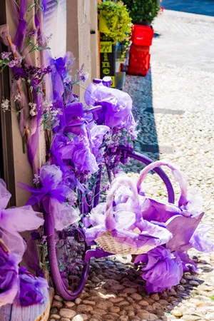 Purple Aesthetic Bicycle Decor Wallpaper