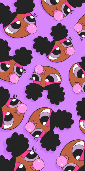 Purple Aesthetic Black Powerpuff Girl Wallpaper