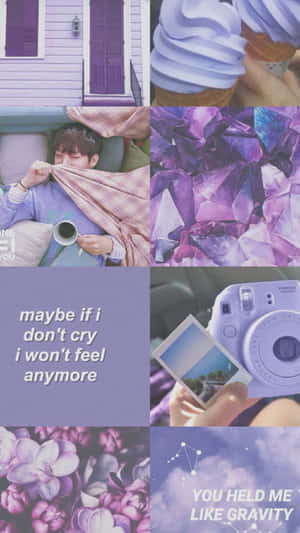 Purple Aesthetic Collage Ong Seongwoo Quotes Wallpaper
