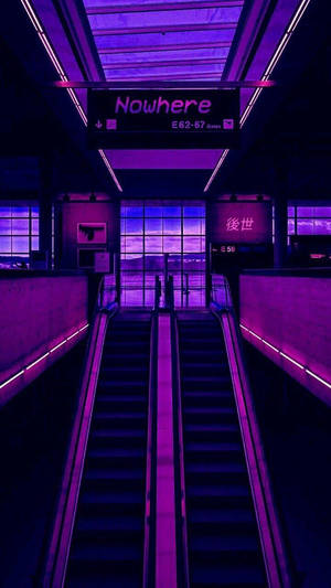 Purple Aesthetic Escalator