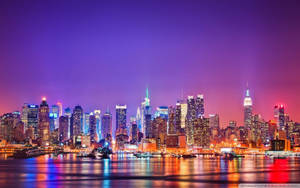 Purple Aesthetic New York Skyline Wallpaper