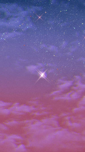 Purple Aesthetic Phone Shining Star Wallpaper