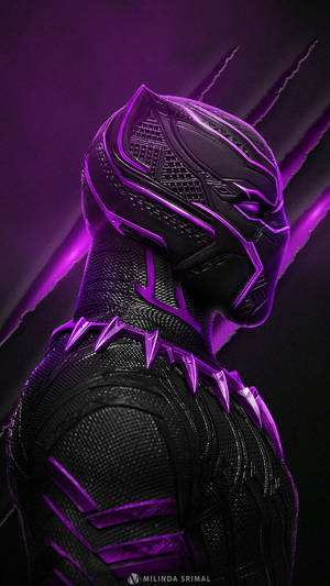 Purple And Black Panther Android Wallpaper