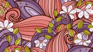 Purple And Pink 4k Doodle Wallpaper