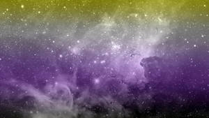 Purple And Yellow Space Background Wallpaper