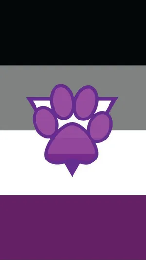 Purple Animal Paw In Asexual Flag Wallpaper