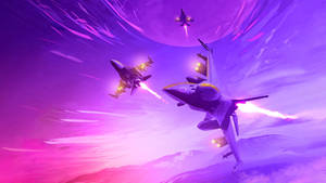 Purple Anime Jet Fighter Wallpaper
