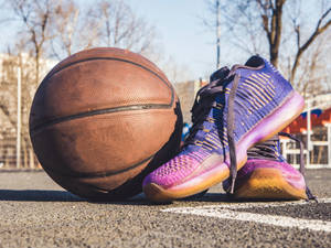 Purple Basketball Shoes Wallpaper