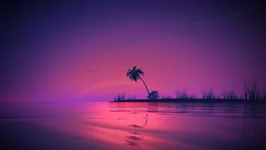 Purple Beach With A Cool Landscape Wallpaper