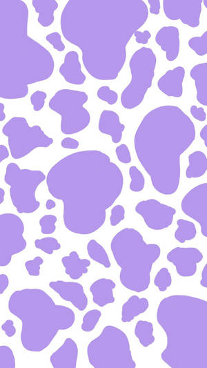 Purple Cow Pattern On White Background Wallpaper