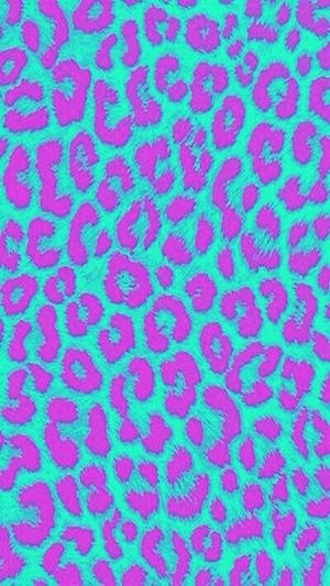 Purple Cyan Cheetah Print Wallpaper