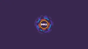 Purple Dell Logo Minimalism Wallpaper
