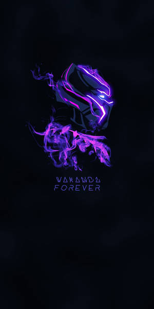 Purple Flames Black Panther Android Wallpaper