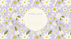 Purple Flowers April 2022 Calendar Wallpaper