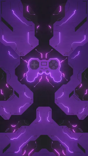 Purple Gaming Console Art Mobile Wallpaper