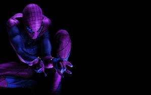 Purple Gaming Spider Man On Black Desktop Wallpaper