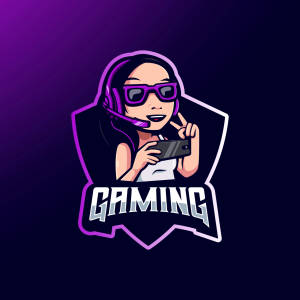 Purple Girl Gamer Logo Wallpaper