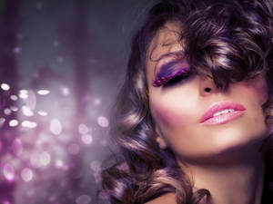 Purple Glam Makeup Wallpaper