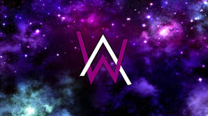 Purple Gradient Alan Walker Emblem Wallpaper